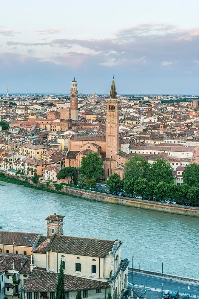 Italy-Verona Looking Down on the city from Castello San Pietro art print by Rob Tilley for $57.95 CAD